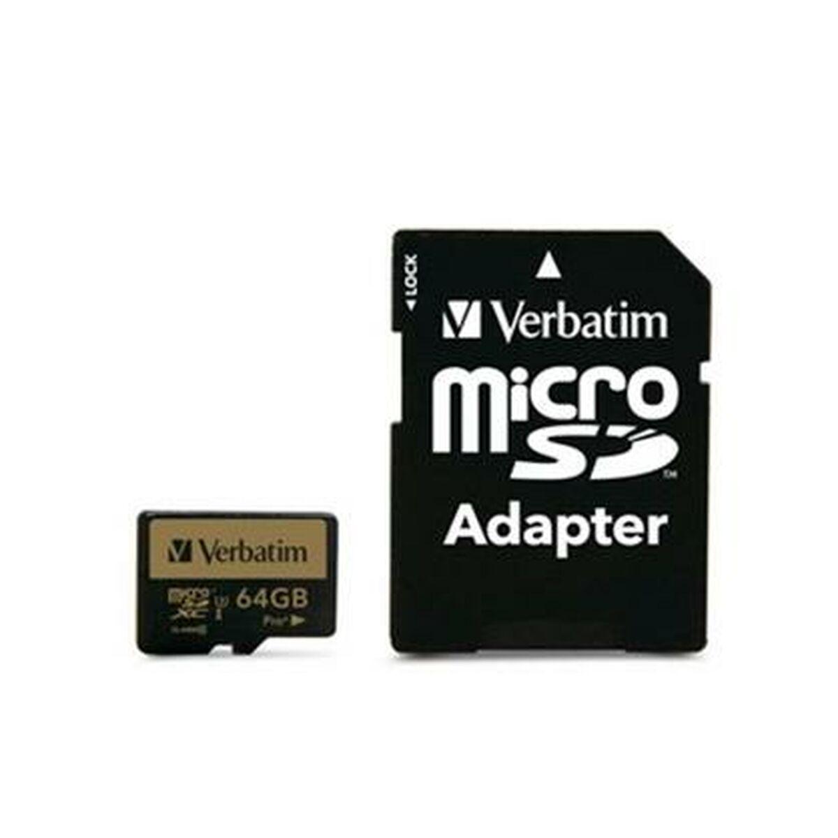 Mikro Sd Hukommelseskort Med Adapter Verbatim Pro 64 Gb