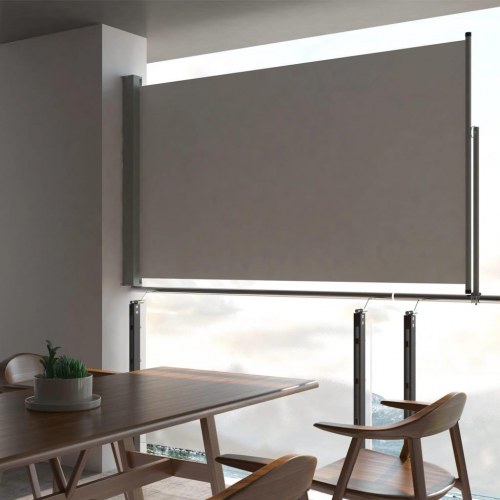 Sammenrullelig sidemarkise til terrasse/altan 140×300 cm - grå