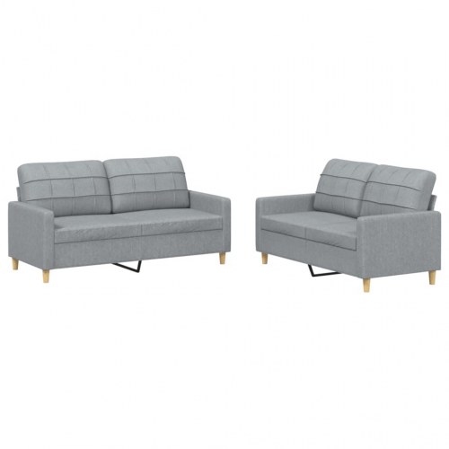 Sofasæt i stof - 2-personers + 2-personers, lysegrå