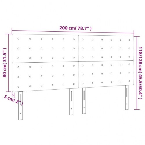 Sengegavl i stof - taupe 200 x 5 x 118/128 cm