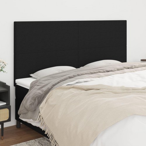 Sengegavl i stof 180 x 5 x 118/128 cm - sort