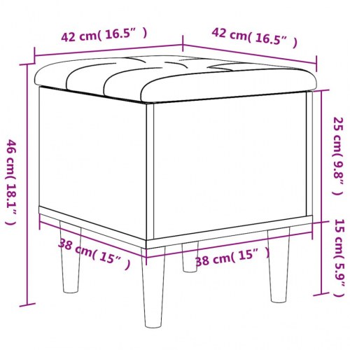 Skobænk med opbevaring 42 x 42 x 46 cm i sonoma-eg