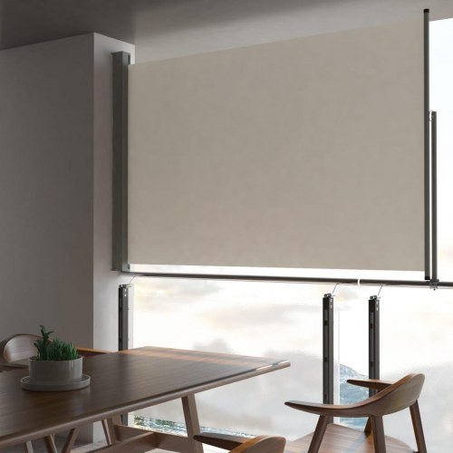 Sammenrullelig sidemarkise til terrasse/altan 160 × 300 cm - creme