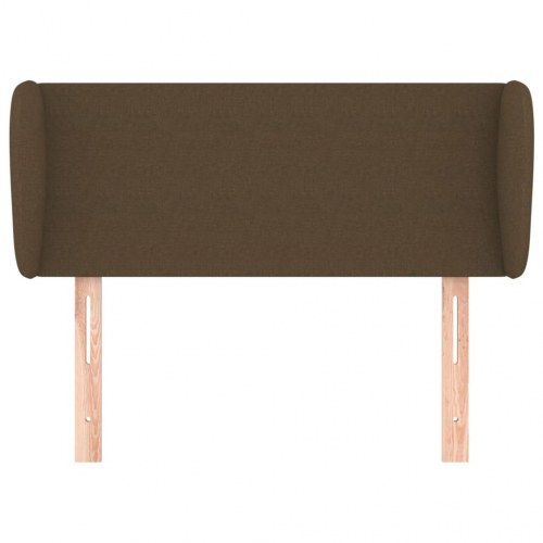 Sengegavl med kanter 83 x 23 x 78/88 cm stof - mørkebrun