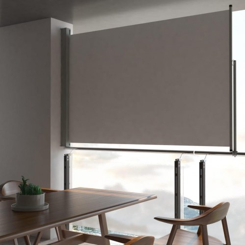 Sammenrullelig sidemarkise til terrasse/altan 160×300 cm - grå