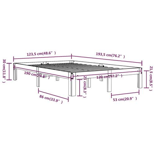 Sengeramme 120x190 cm Small Double massivt træ gyldenbrun