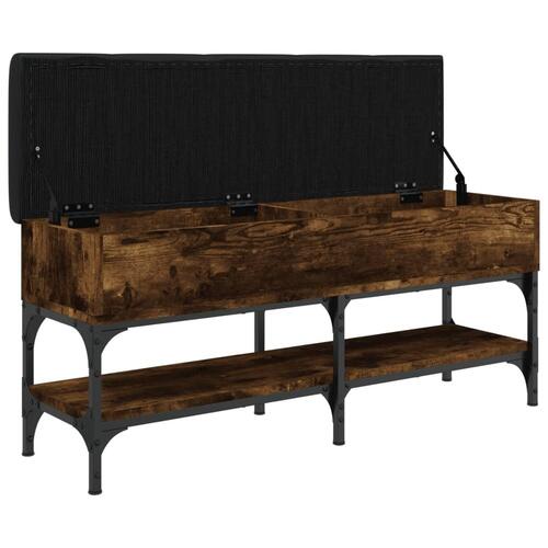 Skobænk 102x32x45 cm konstrueret træ røget egetræsfarve