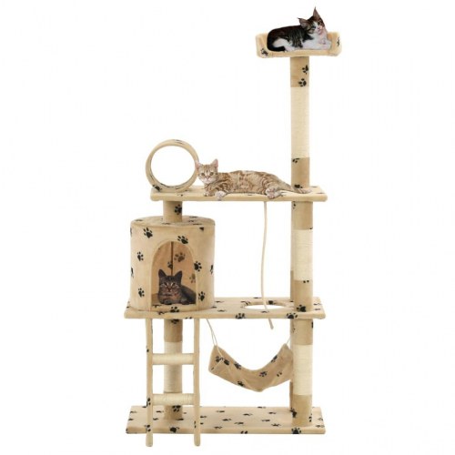 Kradsetræ til katte med sisal-kradsestolper 140 cm beige poteprint