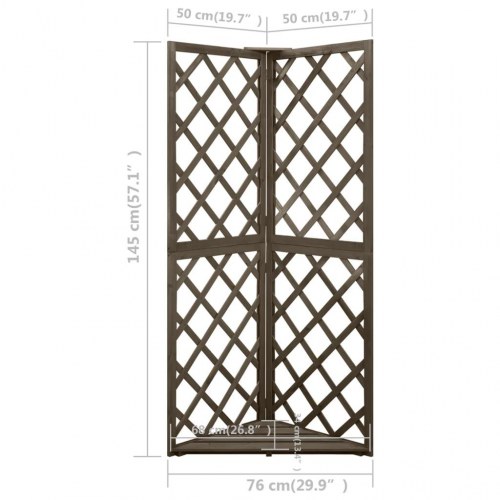 Espalier til hjørne 50×50×145 cm i massivt gran - grå