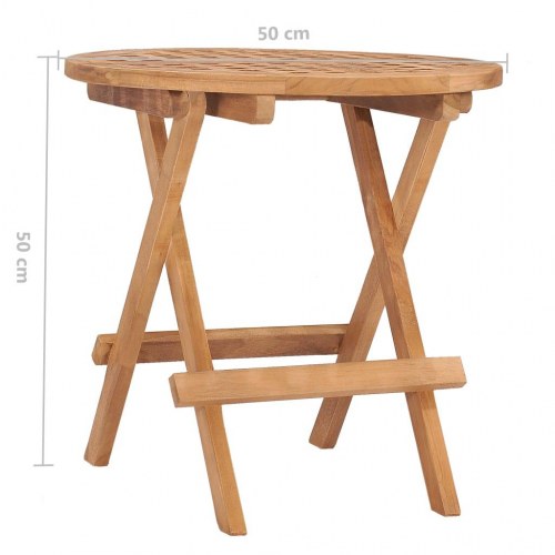 Foldbart havebord 50 × 50 × 50 cm i massivt teaktræ