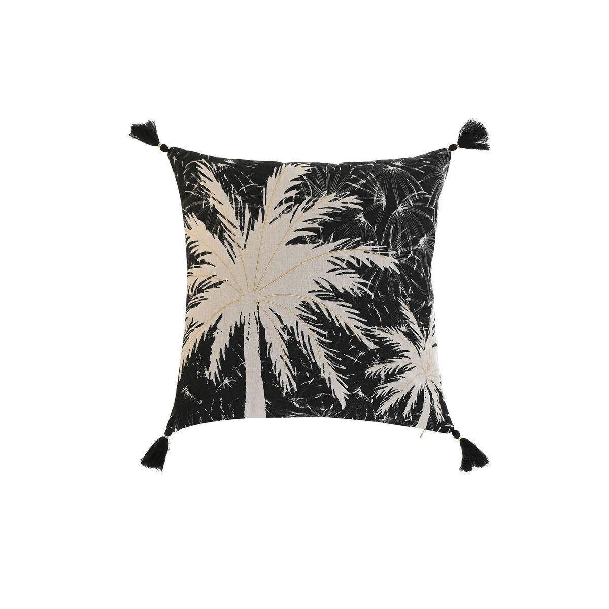 Pude Home Esprit Sort Boho Palmera 45 X 5 X 45 Cm