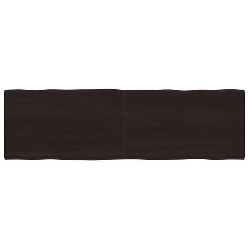 Bordplade 200x60x(2-6) cm naturlig kant behandlet træ mørkebrun