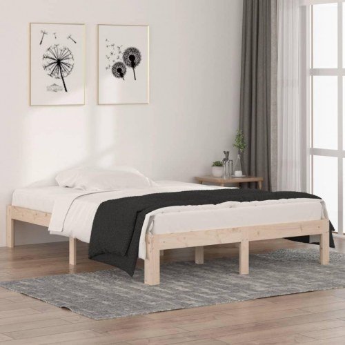 Sengeramme 135x190 cm massivt træ