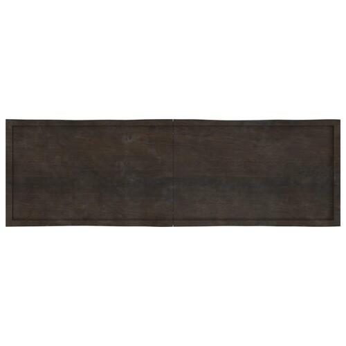 Bordplade 200x60x(2-6) cm naturlig kant behandlet træ mørkebrun