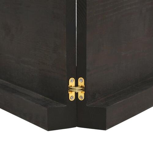 Bordplade 200x60x(2-6) cm naturlig kant behandlet træ mørkebrun