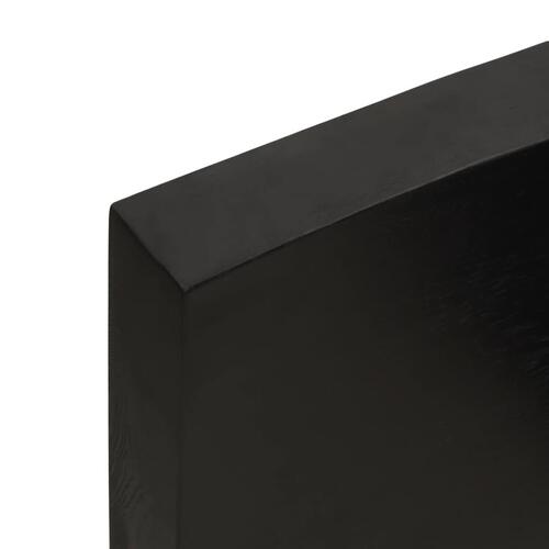 Bordplade 200x60x(2-6) cm naturlig kant behandlet træ mørkebrun