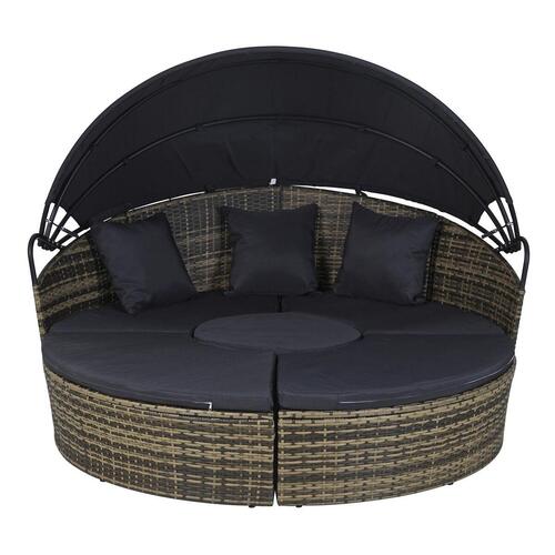 Seng til haven Mørkebrun Aluminium Stål syntetisk Rattan 175 x 175 x 145 cm