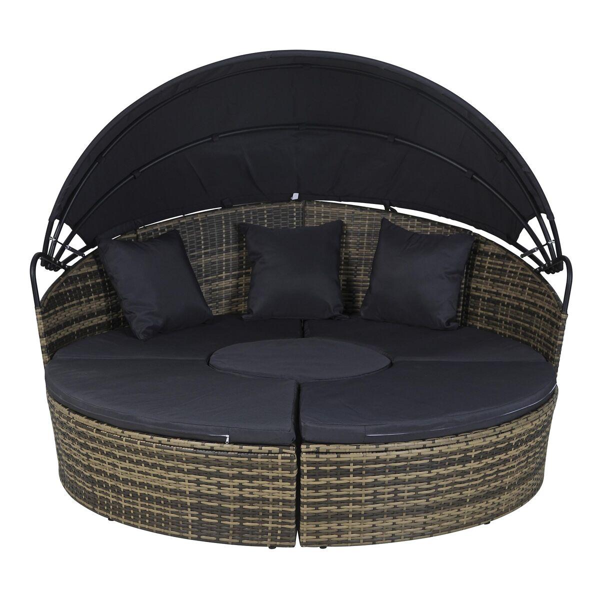 Seng til haven Mørkebrun Aluminium Stål syntetisk Rattan 175 x 175 x 145 cm