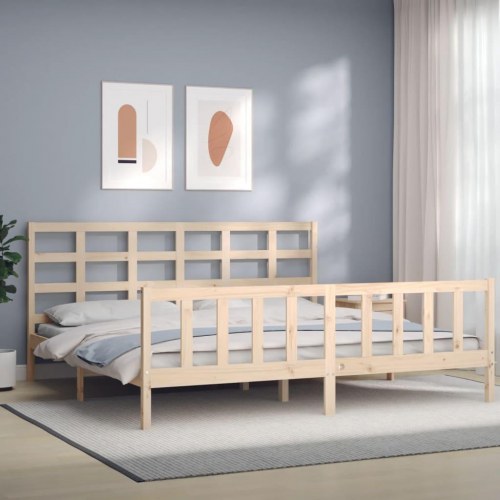 Sengeramme med sengegavl 180x200 cm massivt træ