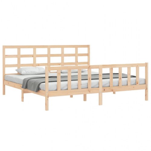 Sengeramme med sengegavl 180x200 cm massivt træ