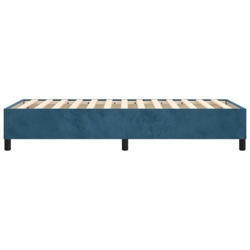 Boxspring sengeramme i mørkeblå fløjl 90 x 190 cm