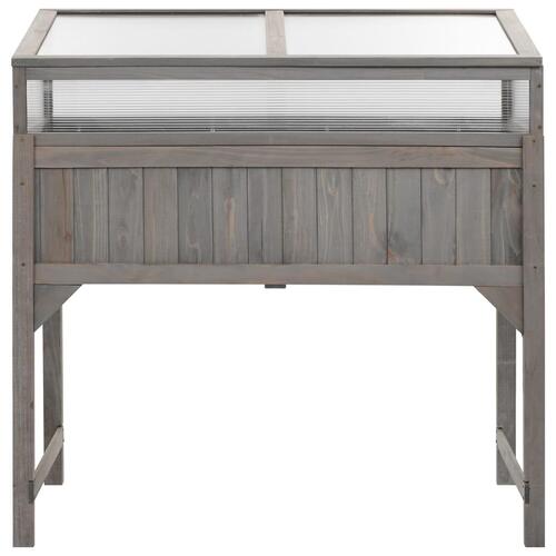 Højbed med drivhus 110x54x120 cm massivt grantræ