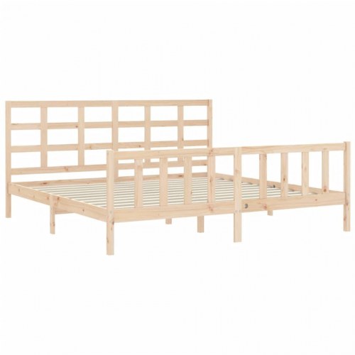 Sengeramme med sengegavl 180x200 cm massivt træ