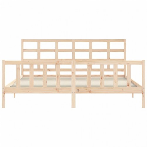 Sengeramme med sengegavl 180x200 cm massivt træ