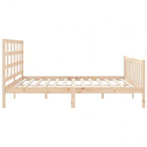 Sengeramme med sengegavl 180x200 cm massivt træ