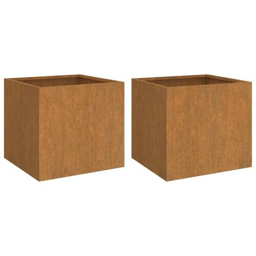 Plantekasser 2 stk. 42x40x39 cm cortenstål
