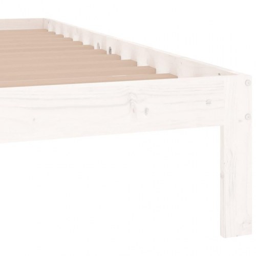 Sengeramme 135×190 cm - dobbelt, massivt fyrretræ, hvid