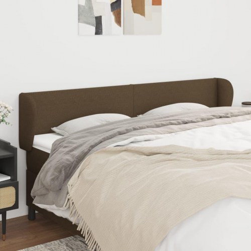 Sengegavl med kanter 203 x 23 x 78/88 cm - mørkebrun