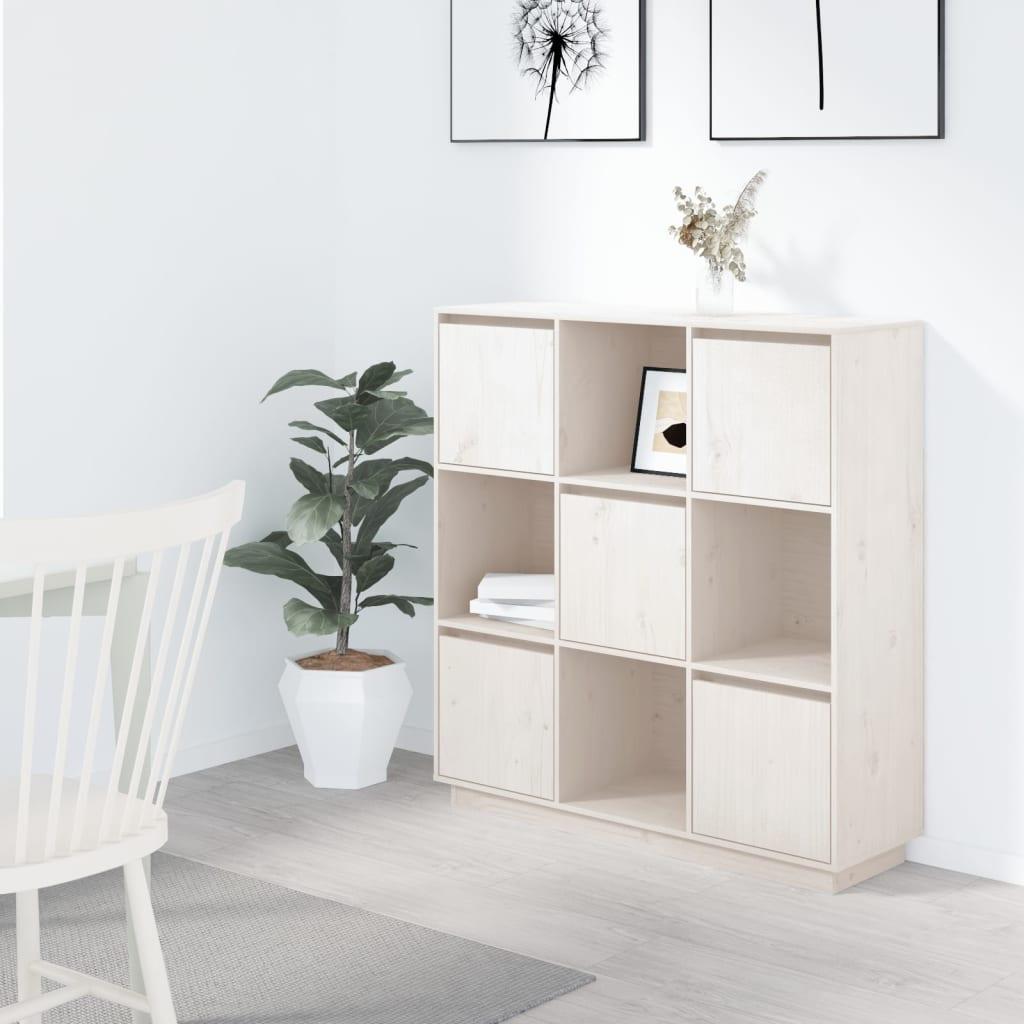 Højskab 110 5x35x117 Cm Massivt Fyrretræ Hvid