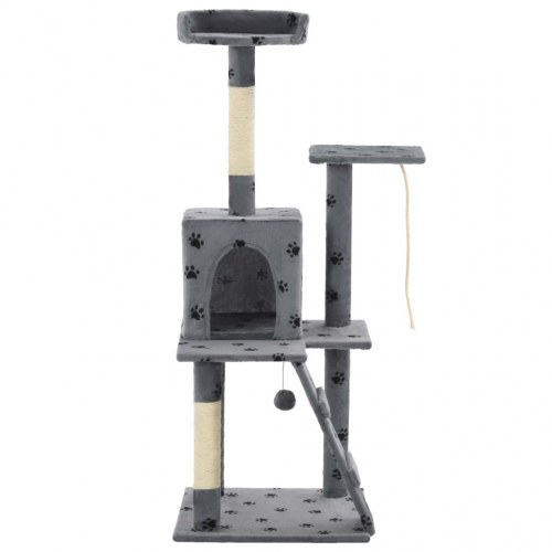 Kradsetræ til katte med sisal-kradsestolper 120 cm grå poteprint