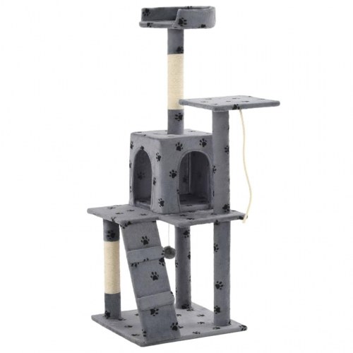 Kradsetræ til katte med sisal-kradsestolper 120 cm grå poteprint