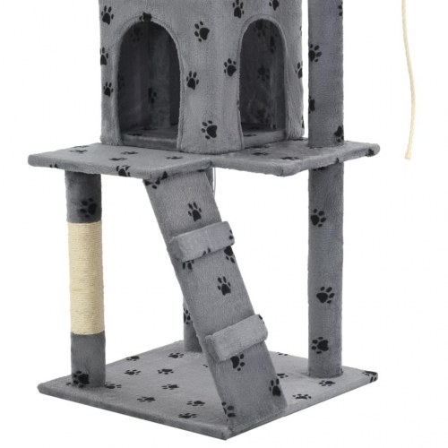 Kradsetræ til katte med sisal-kradsestolper 120 cm grå poteprint