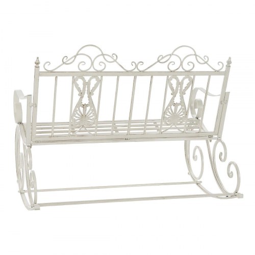 Gyngestol i metal/aluminium - hvid 118 × 90 × 92 cm