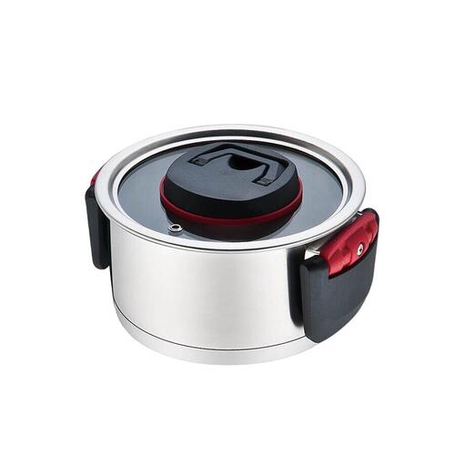 Gryde med låg Feel Maestro MR-3530-18 Rød Sort Stål Rustfrit stål Plastik Ø 18 cm 2,3 L