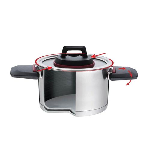 Gryde med låg Feel Maestro MR-3530-18 Rød Sort Stål Rustfrit stål Plastik Ø 18 cm 2,3 L