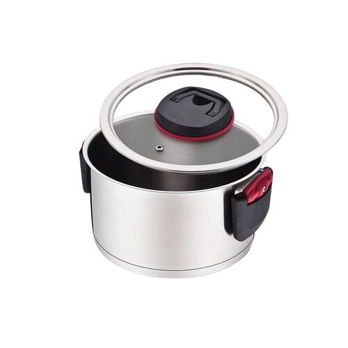 Gryde med låg Feel Maestro MR-3530-18 Rød Sort Stål Rustfrit stål Plastik Ø 18 cm 2,3 L