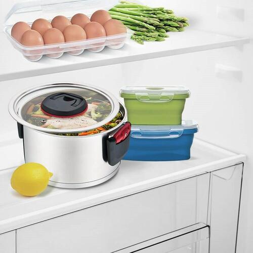 Gryde med låg Feel Maestro MR-3530-18 Rød Sort Stål Rustfrit stål Plastik Ø 18 cm 2,3 L