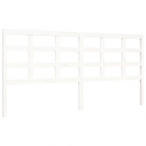 Sengeramme med sengegavl 180x200 cm massivt træ hvid