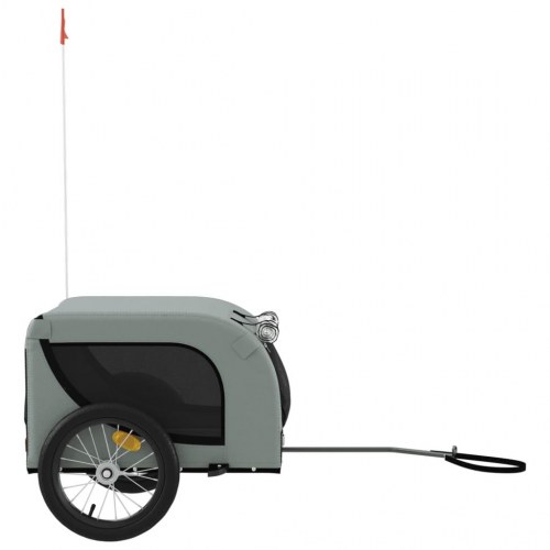Hundetrailer til cykel i oxfordstof og jern - grå/sort