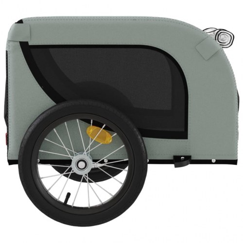 Hundetrailer til cykel i oxfordstof og jern - grå/sort