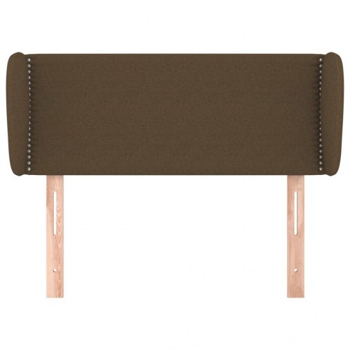 Sengegavl med kanter 93x23x78/88 cm stof mørkebrun