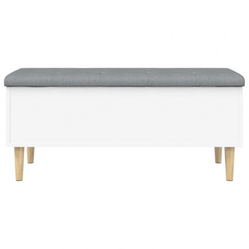 Opbevaringsbænk 102x42x46 cm konstrueret træ hvid