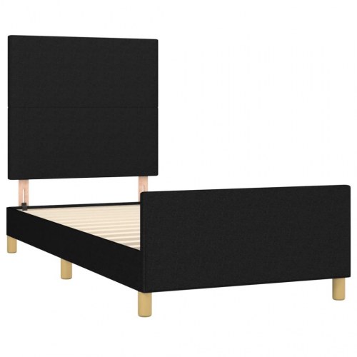 Sengeramme med justerbar sengegavl 90 x 190 cm - sort