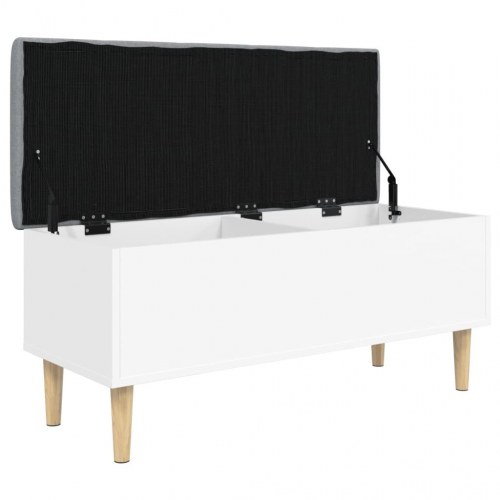 Opbevaringsbænk 102x42x46 cm konstrueret træ hvid