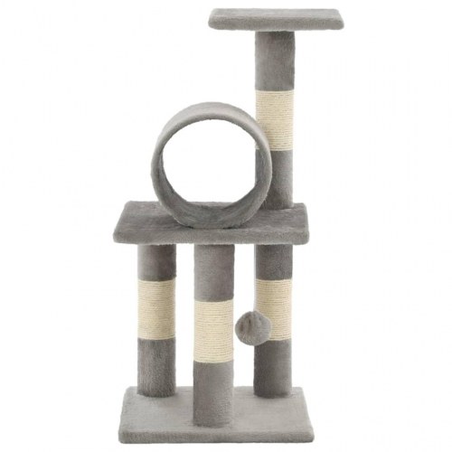 Kradsetræ til katte med sisal-kradsestolper 65 cm - grå