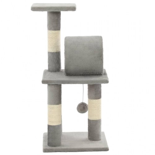 Kradsetræ til katte med sisal-kradsestolper 65 cm - grå